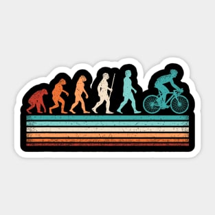 Retro Cyclist Evolution Cycling Mountain Bike Biking Bicycle Sticker